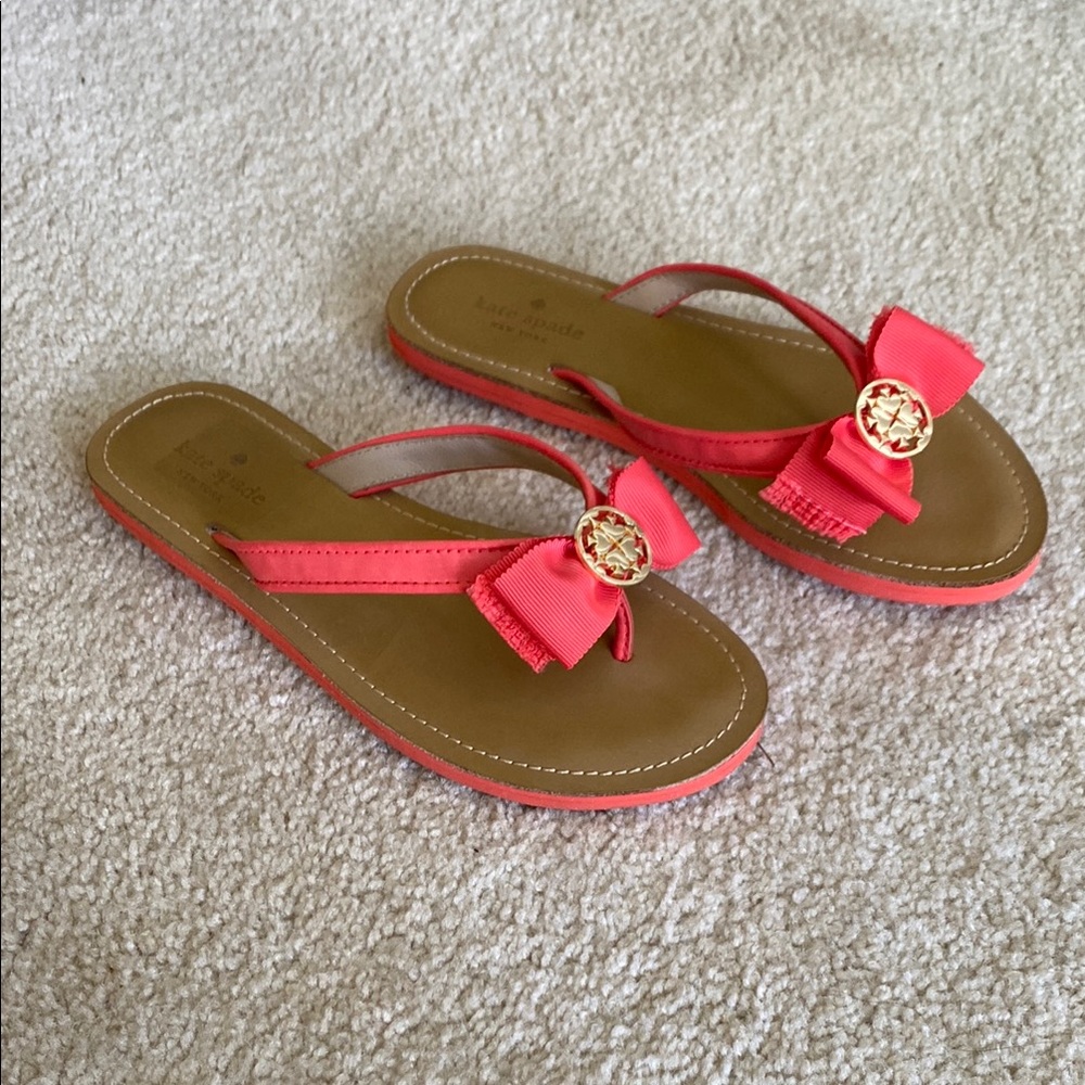 Kate Spade Coral Sandals with Bow Detail, 6